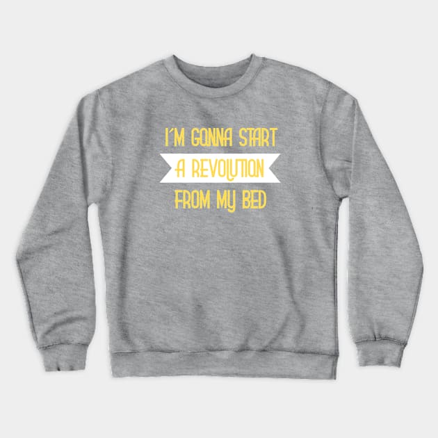 Don´t Look Back in Anger, mustard Crewneck Sweatshirt by Perezzzoso